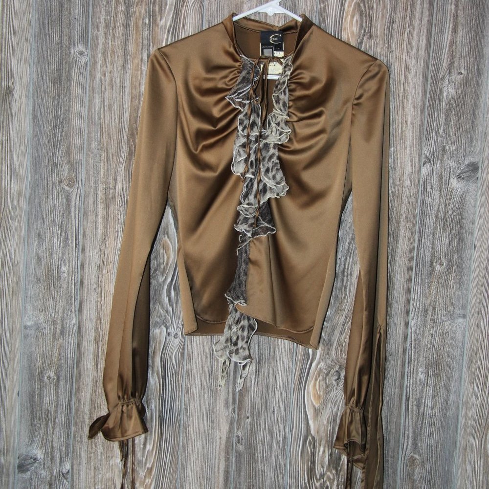 Just Cavalli Frilly Polyester Top Blouse